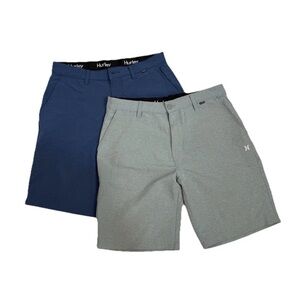 Hurley Men's Flat Front Shorts Navy Blue Gray Casual Shorts Set